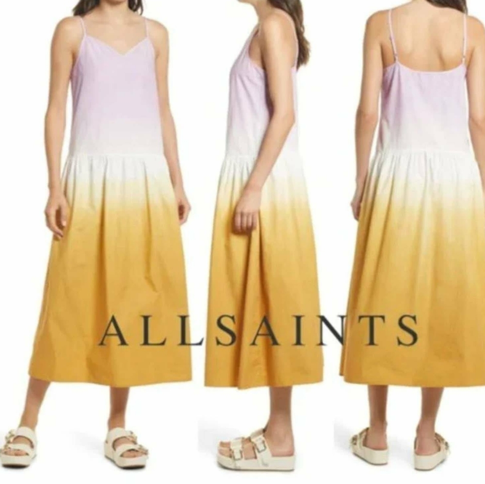 ALLSAINTS Lilac Caro Dipdye Dress Size 10